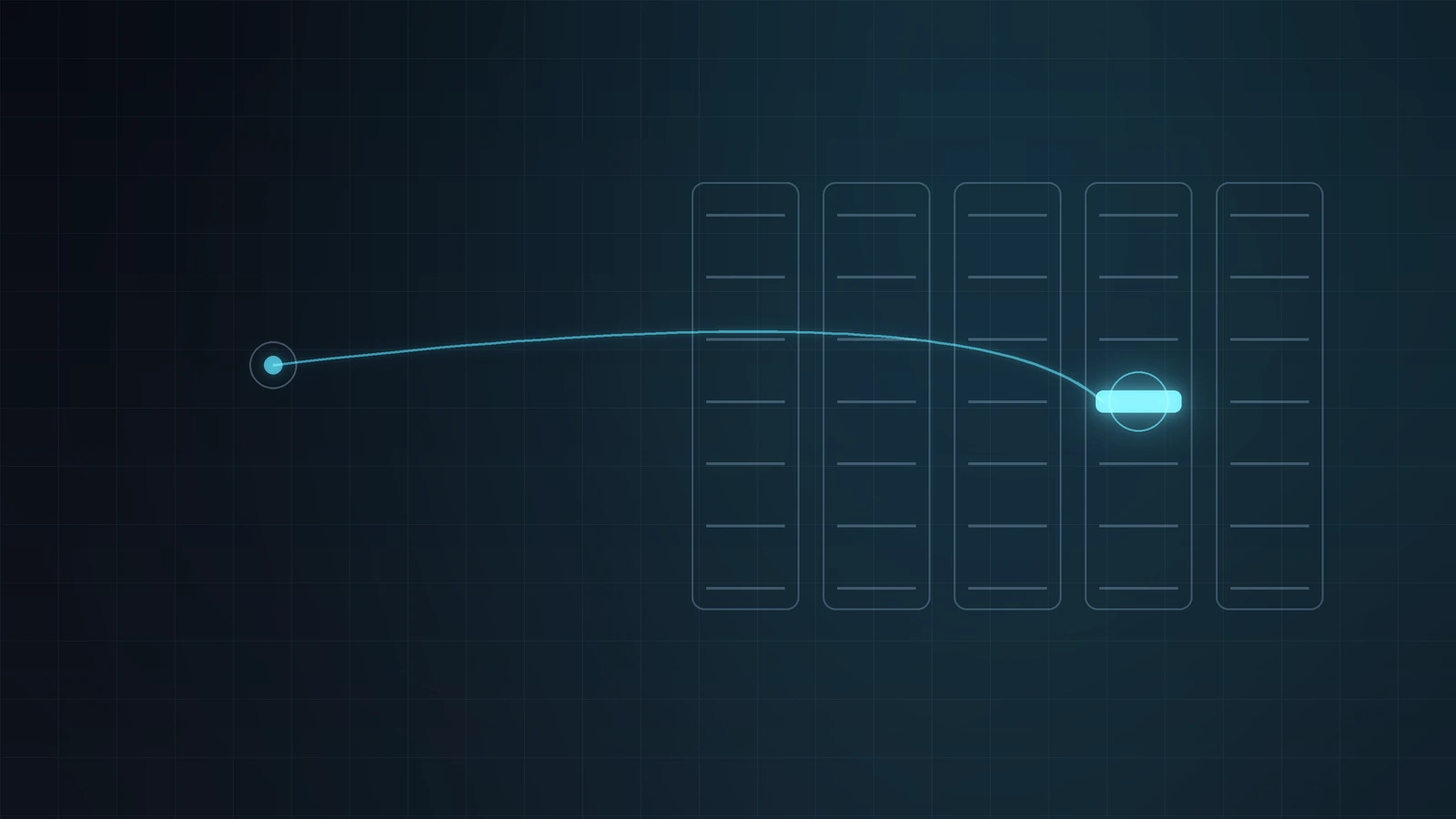 Professional B2B meeting scene with a subtle scheduling interface highlighting a confirmed sales conversation.