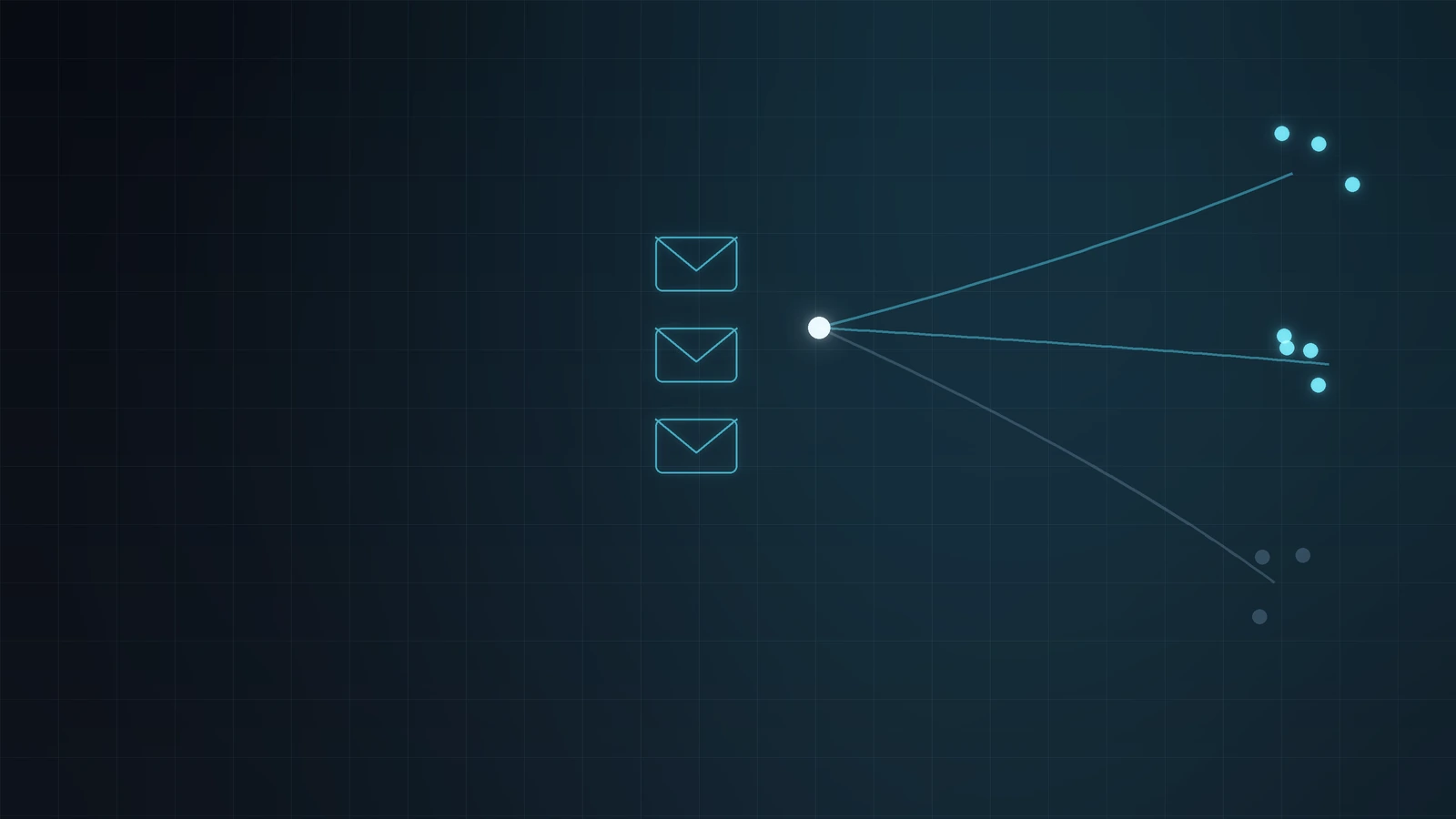 Modern B2B email marketing campaign reaching segmented professional audiences.